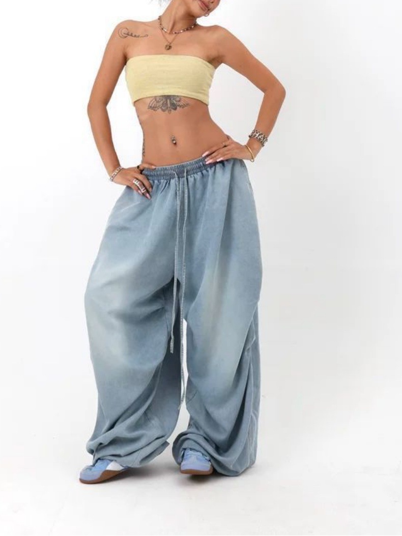 Cross-Border European And Versatile Jeans For Women 2025 American Retro High Street Wide-Leg Loose Long Pants Trendy Ins_ecoleips.com