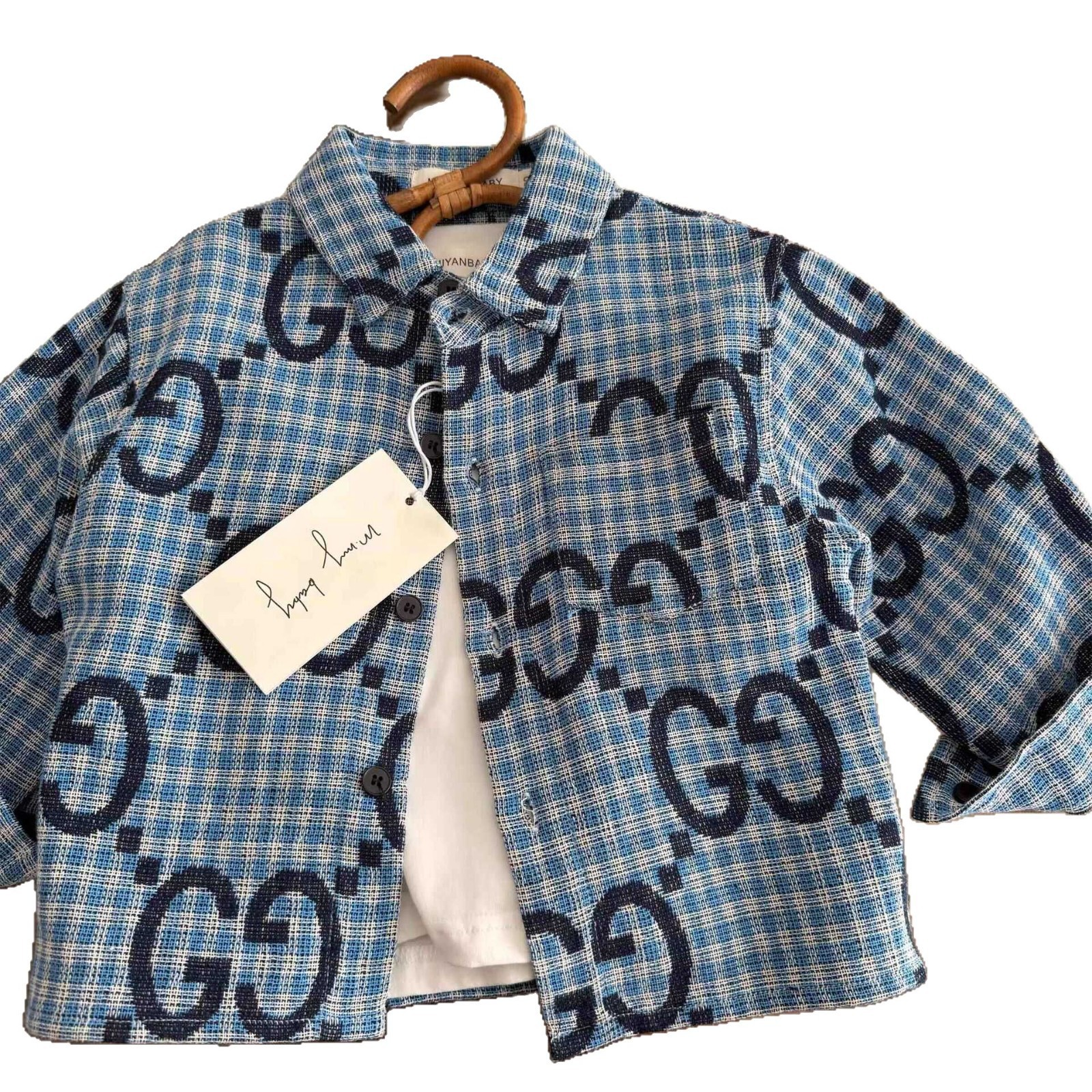 Camisas de mangas largas para niños de estrellas redondas de primavera 2025 camisas de moda de moda para niños y niñas bebés de impresión completa chaqueta a cuadros