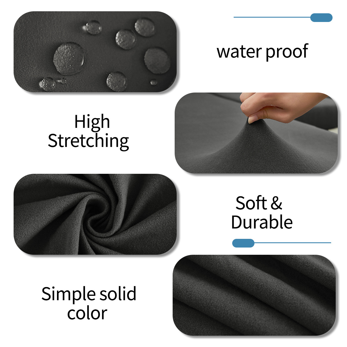 Amazon transfronterizo seda de leche lana TPU cubierta de cojín de sofá impermeable cubierta de sofá elástica 180gsm