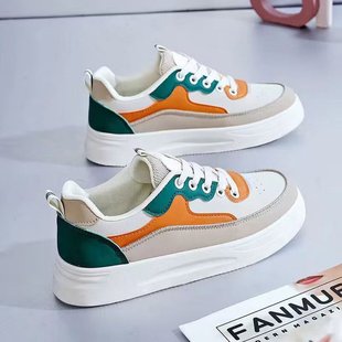 Foreign Trade Fashion Thick-Soled White Shoes for Women 2025 Summer New Korean Style Round-Toe Casual Shoes Student Running Sneakers
