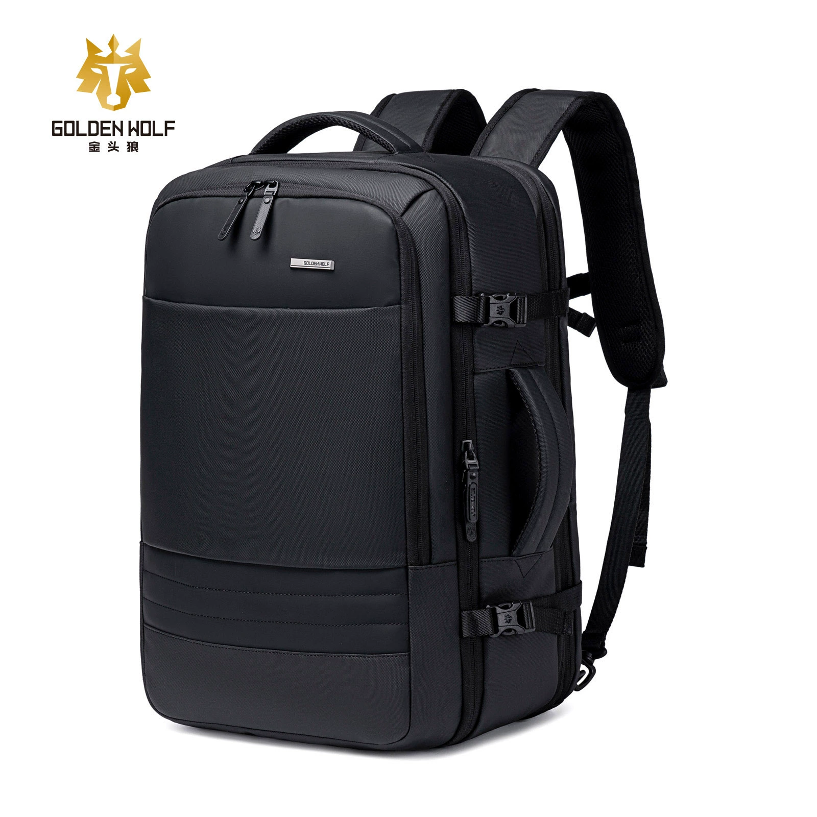 Мужской рюкзак для деловых поездок, водоотталкивающий рюкзак для компьютера из ткани Оксфорд, вместимостью 15.6inch предметов, расширяемый.