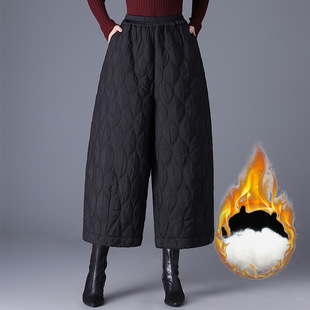 high quality Warm plus size Meat Covering Autumn and Winter New Cotton Vintage Artistic Cocoon Slimming Nine-point Casual Pants Cotton Pants
