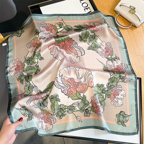  spring and autumn new fashion mulberry silk scarf women's decorative scarf silk 70 small square scarf shawl scarf dual use