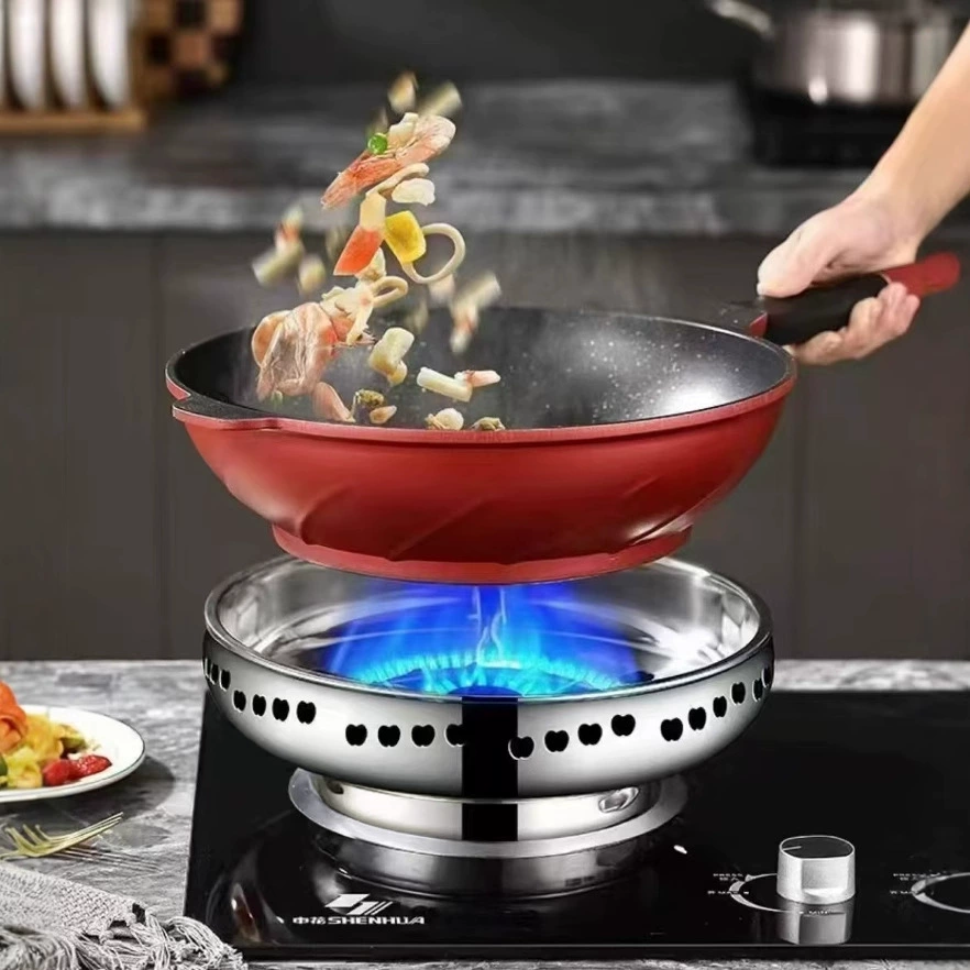 Двухслойная ветрозащитная крышка для газовой плиты из нержавеющей стали, энергосберегающая крышка, огненное кольцо, кронштейн для газовой плиты, аксессуары для дома