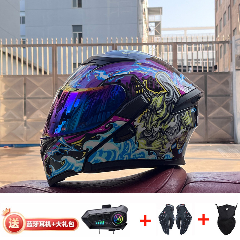 JIEKAI casco de motocicleta casco completo de motocicleta para hombres y mujeres Bluetooth casco de exposición casco de coche eléctrico 3C certificación