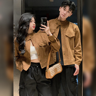 Couple's Autumn and Winter Niche High-end American Retro Short Coat Women's 2024 New Fashion Bike Jacket