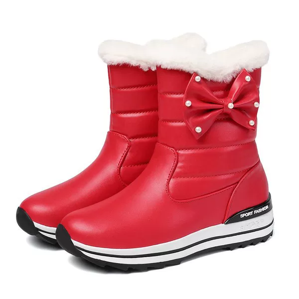 With bow, red