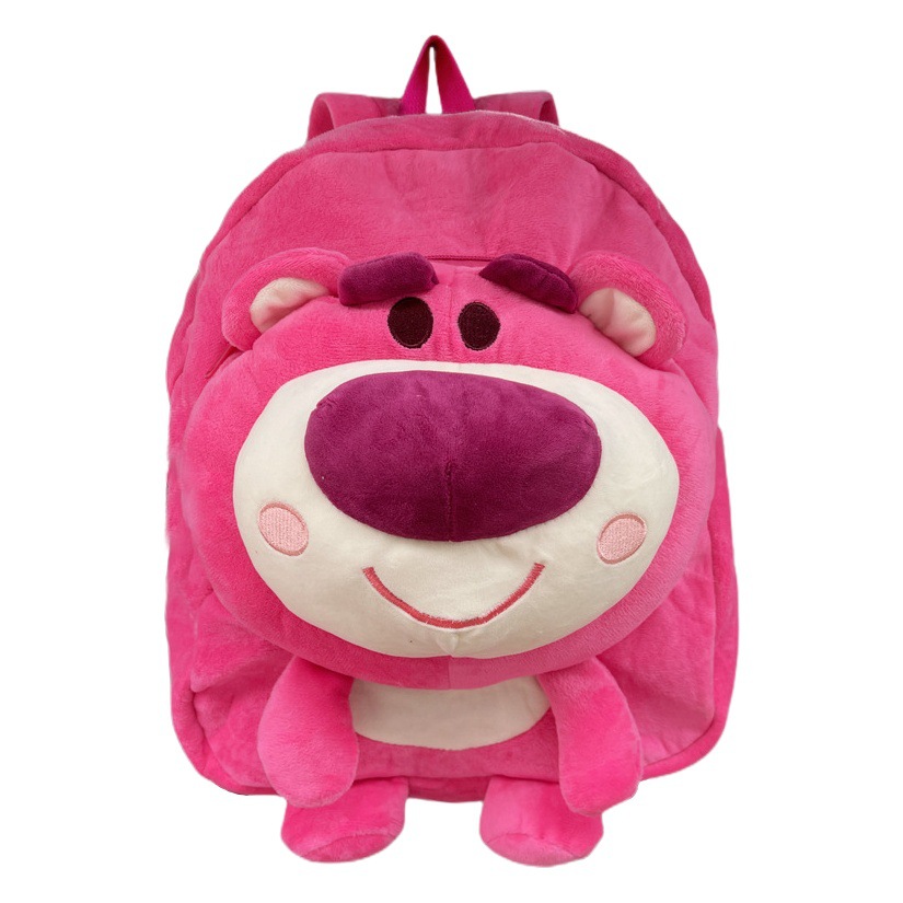 Rosa oso estilo coreano mochila lindo mochila felpa dibujos animados niña corazón japonés campus mochila estudiante de secundaria bolsa
