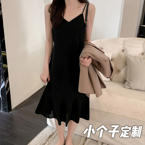 Women's Pure Desire Fish Tail Chiffon Tank Dress, Short Sleeve, Outerwear Medium Length, Underwear XS, Tall Appearance Summer LY 145