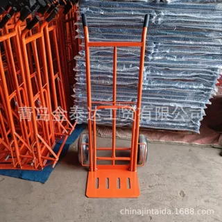 手推货仓车双层铲板手推车可折叠铲板物流搬运车