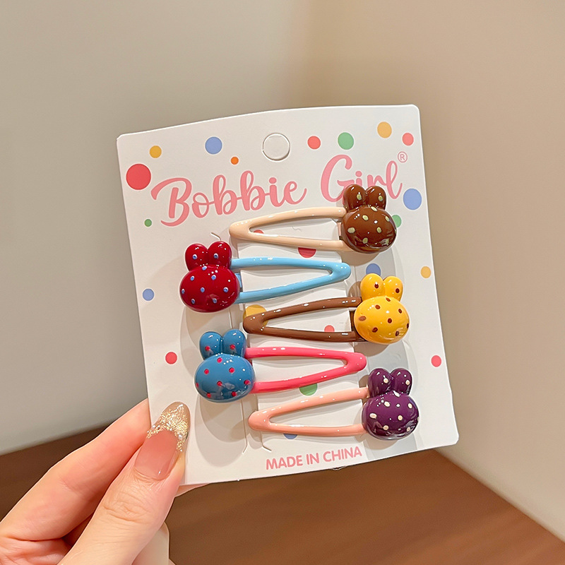 F9047-3# rabbit polka dot bb clip five-piece set