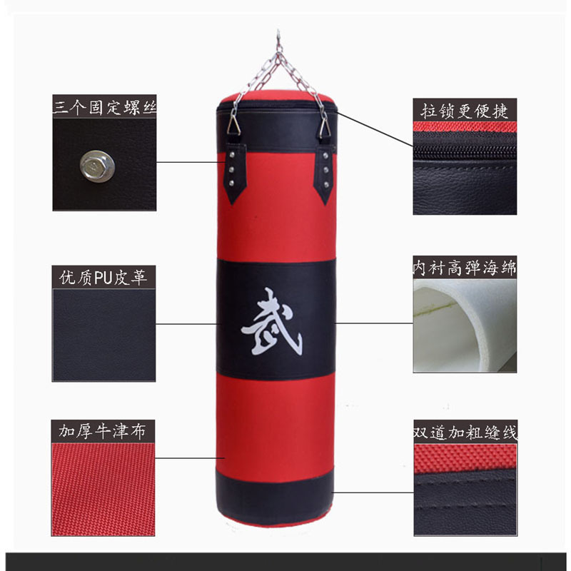 Saco de arena de boxeo Sanda de cuatro piezas Bolsa de arena real colgante Taekwondo Home Fitness Adultos y niños Envío gratis Bolsa vacía de cuero