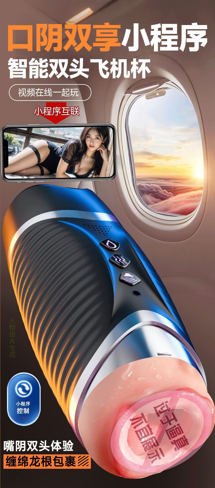 Electric Aircraft Cup Fully Automatic Male Masturbator with APP Remote Control — detail image 23