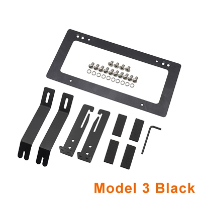 Suitable for Tesla Model Y3 Personalized American License Plate Holder Car License Plate Protection Frame Without Punching Tesla Front Plate (License plate holder/license plate holder) - model-3-black