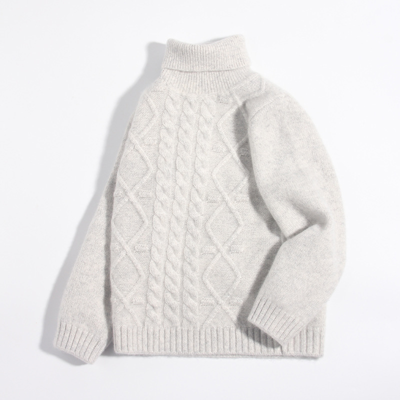 Little Sheep Jumping Children's Cashmere Sweater Baby Sweater Hongye Yuntai 100% Cashmere High Neck Knitwear Heavyweight Thickened