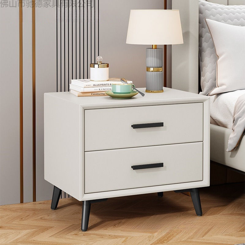 Bedside Table Simple Modern Solid Wood Installation-Free Internet Celebrity Style Fully Equipped Bedroom Bedside Art Storage Cabinet