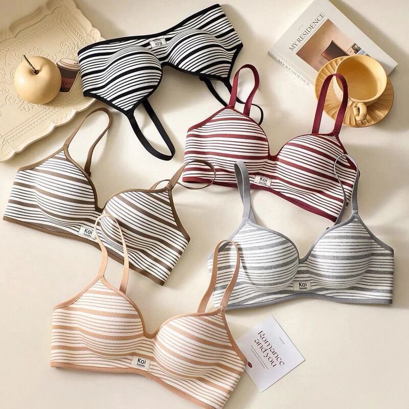 Original seamless bra for women with small busts, enhancing and enlarging the bust, reducing side bulges, anti-sagging, with contrasting color stripes, suitable for young girls Original seamless bra for women with small busts, enhancing and enlarging the bust, reducing side bulges, anti-sagging, with contrasting color stripes, suitable for young girls