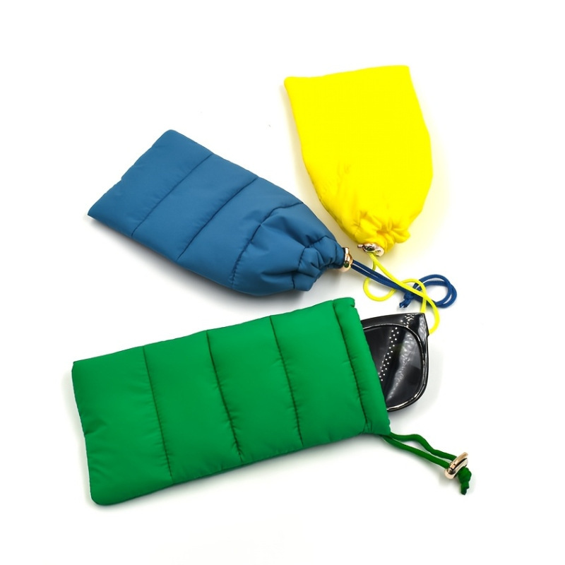 Colorful down Cotton Drawstring Pouch, Sunglasses Storage Bag, Winter Phone Warmer, Outdoor Anti-Freeze Essential