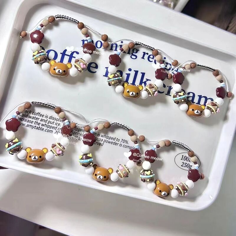 Cute Children's Fun Kick Bear Beaded Woven Bracelet 2024 New High Color Value Student Birthday Gift for Men and Women Cute Children's Fun Kick Bear Beaded Woven Bracelet 2024 New High Color Value Student Birthday Gift for Men and Women