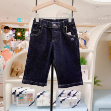 新品 bldog蓝狗韩国童装2025秋款儿童洋气牛仔直筒7分裤