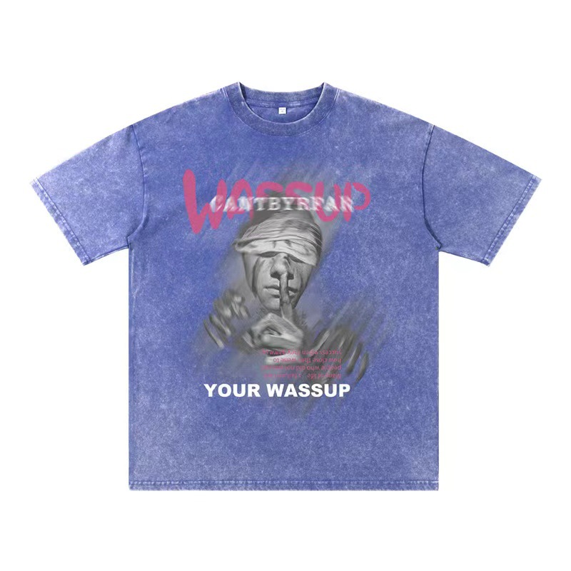 230g impresión camiseta de manga corta para hombres verano nuevo cuello redondo suelto oversize americano vintage in camiseta de moda