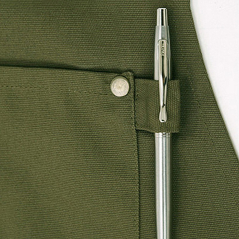 Delantal verde logotipo personalizado fábrica al por mayor sala de arte sala de pintura cafetería trajes delantal lienzo personalizado