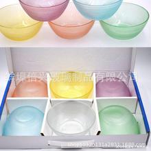 家用炫彩玻璃杯碗套装雨点杯六件套珠点碗彩虹水晶杯广告店庆礼品