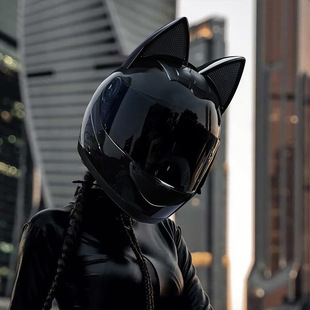 Factory direct motorcycle helmet girls electric car cat ears full helmet four seasons universal knight motorcycle helmet