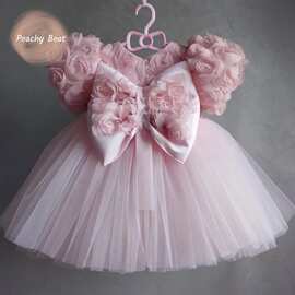 女婴公主亮片礼服连衣裙斜肩婴幼儿儿童派对婚礼选美婴儿服装