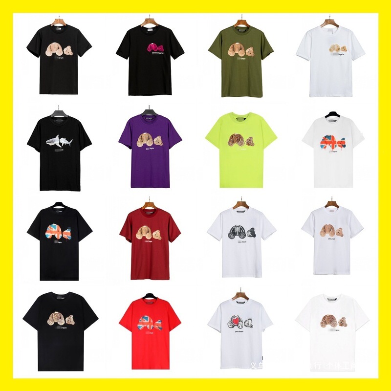 Correct Version of the Trendy Brand Pa, Short-Sleeved T-Shirt with a Bear Without a Head and Palm Tree Design, High Street Style, Ins-Style Teddy Bear, Unisex Couple T-Shirt Correct Version of the Trendy Brand Pa, Short-Sleeved T-Shirt with a Bear Without a Head and Palm Tree Design, High Street Style, Ins-Style Teddy Bear, Unisex Couple T-Shirt