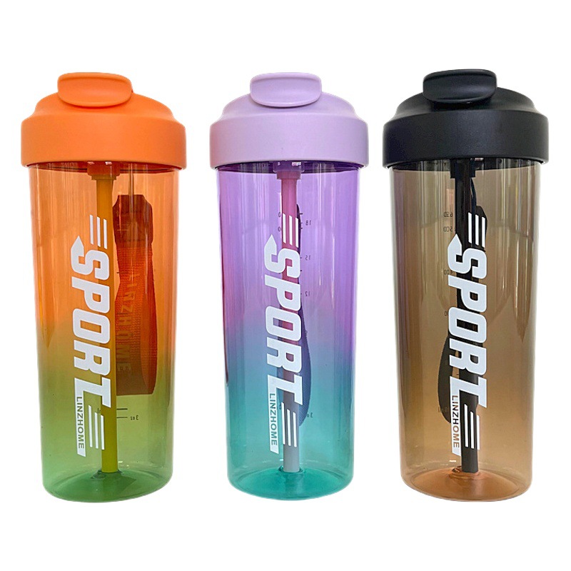 Nueva taza de café de cuerda portátil de estilo coreano de alta apariencia taza de bebida doble taza de té de leche para estudiantes taza de plástico práctica al por mayor