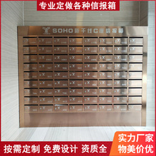小区信报箱户外不锈钢智能电子别墅挂墙玫瑰金邮政投递快递箱奶箱