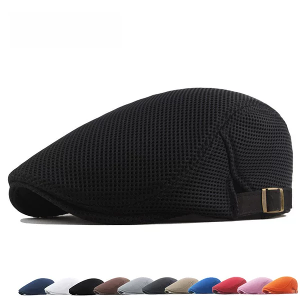 Summer Hollow Mesh Cap Breathable Beret Women's Korean-style Trendy Sunshade Cap Men's Solid Color Forward Hat