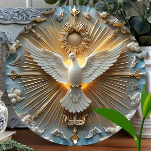 in stock Wooden Peace Pigeon Round Logo Listing Home Living Room Welcome Door Plate Pendant Office Entrance Decoration