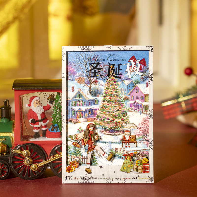 Ketchup Girl Christmas Theme Double Material Sketchup Sticker Libro de pegatinas Christmas Wondge Fun Divertido material de bricolaje