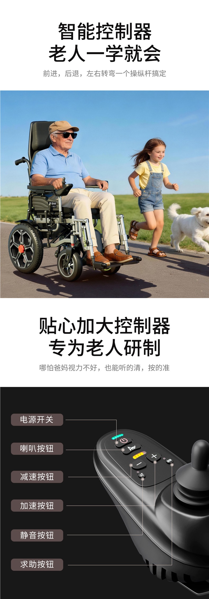 Mikannon Electric Wheelchair, Intelligent and Fully Automatic, Is a Foldable and Lightweight Mobility Aid for the Elderly and Disabled