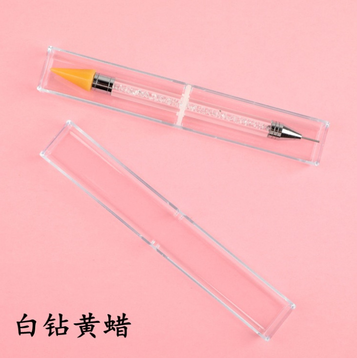Pluma de belleza de uñas transfronteriza Nueva joyería de uñas rhinestone punto crayón de diamante de acero inoxidable de doble cabeza de doble uso