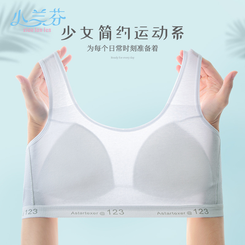 사춘기 소녀, 여학생, 중학교 및 고등학생을위한 속옷, 충격 방지 스포츠 통기성 조끼, 중년 어린이를위한 발달 브래지어