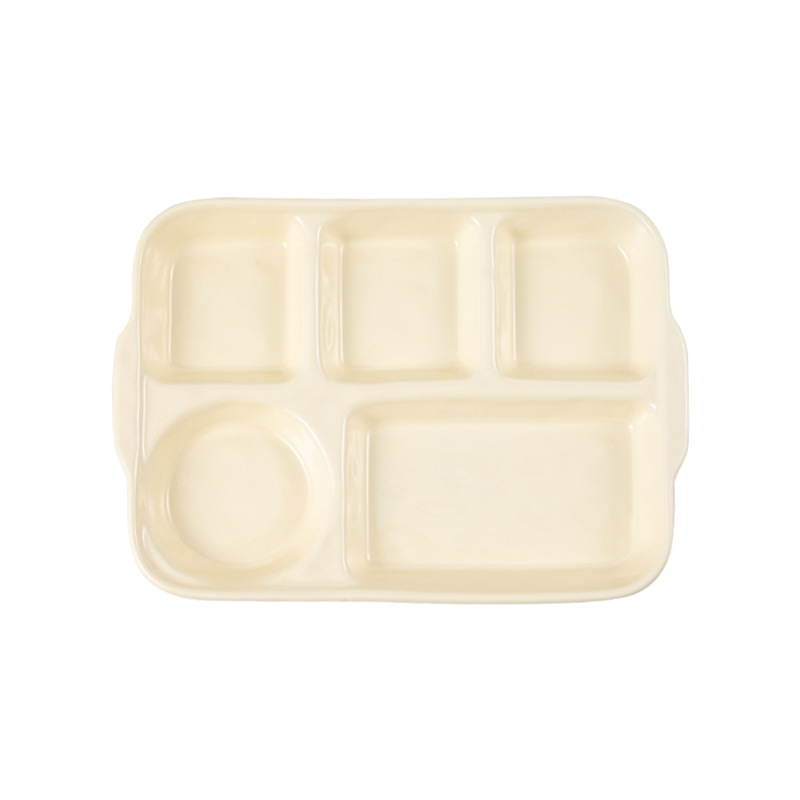 Plato separado transfronterizo de alto valor de estilo crema personalizado Plato de cerámica exclusivo de exportación Plato de desayuno Vajilla de cerámica image 6