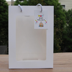 Popular online store window shopping bag, high-end transparent windowed floral packaging, wholesale for children's birthday gifts and wedding gift bags