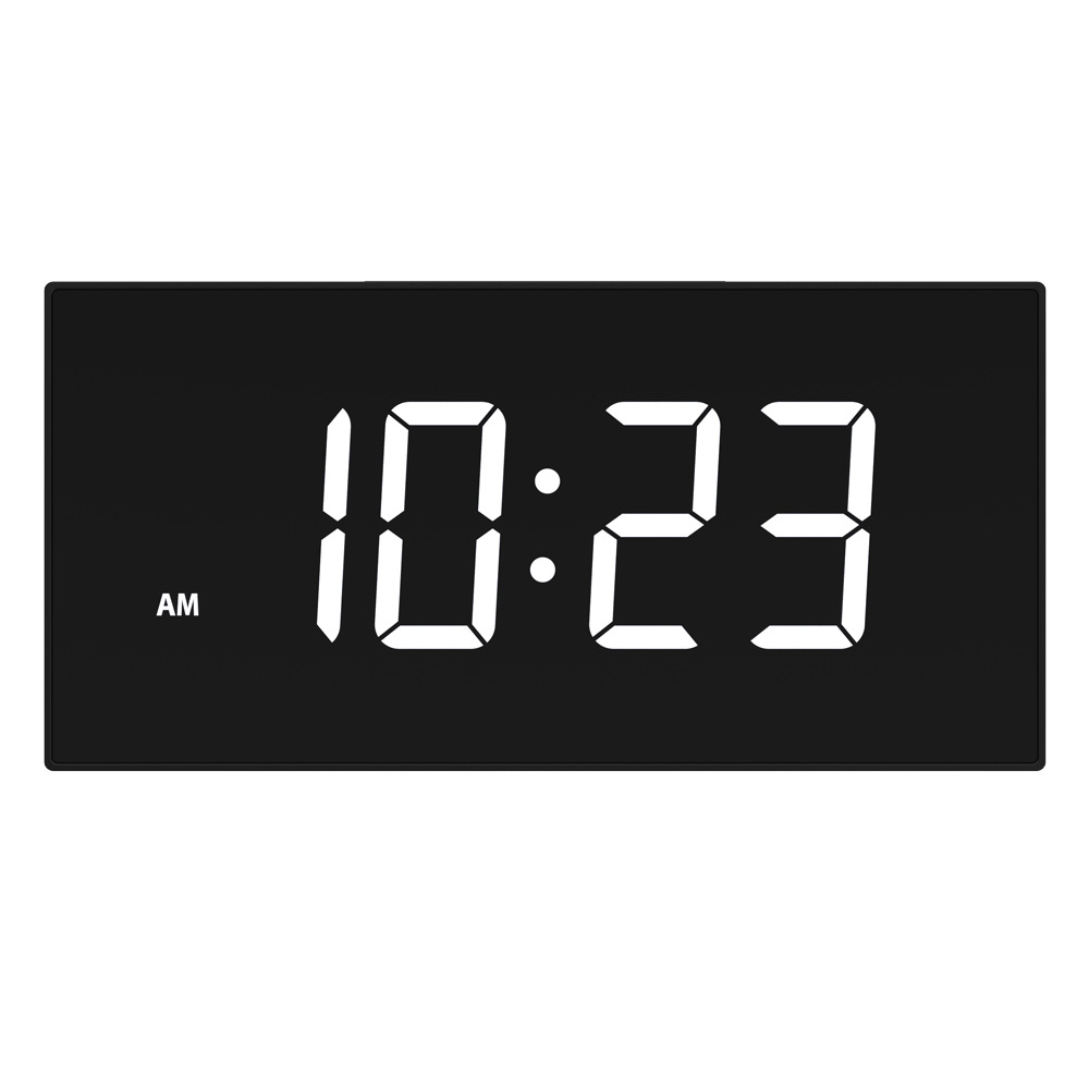 LED数字闹钟温度湿度计电子钟简约时钟静音卧室钟表时尚夜光调节