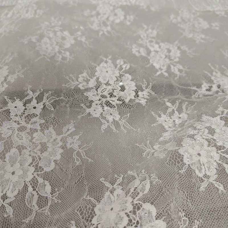 新款亮片睫毛蕾丝婚纱礼服薄法国睫毛童装服饰车骨高档软彩色蕾丝