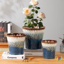 家用陶瓷花盆大口径北欧风格盆栽发财树绿萝君子兰特大号