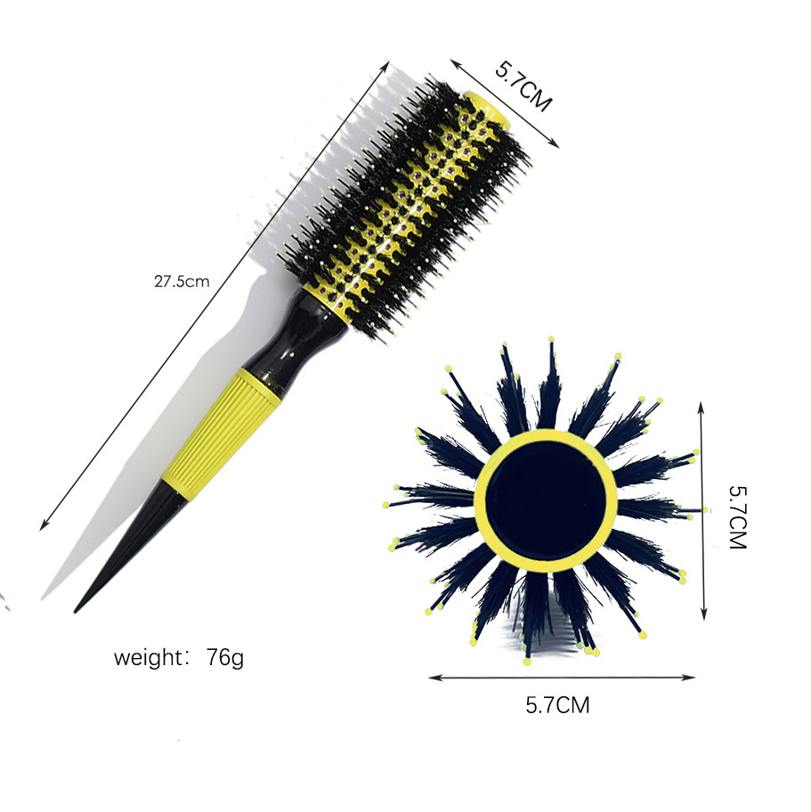 Tubo de aluminio de cerdas peine hogar curling peine venta al por mayor masaje peine del pelo peine de madera punta cola peine contraste color cojín de aire peine