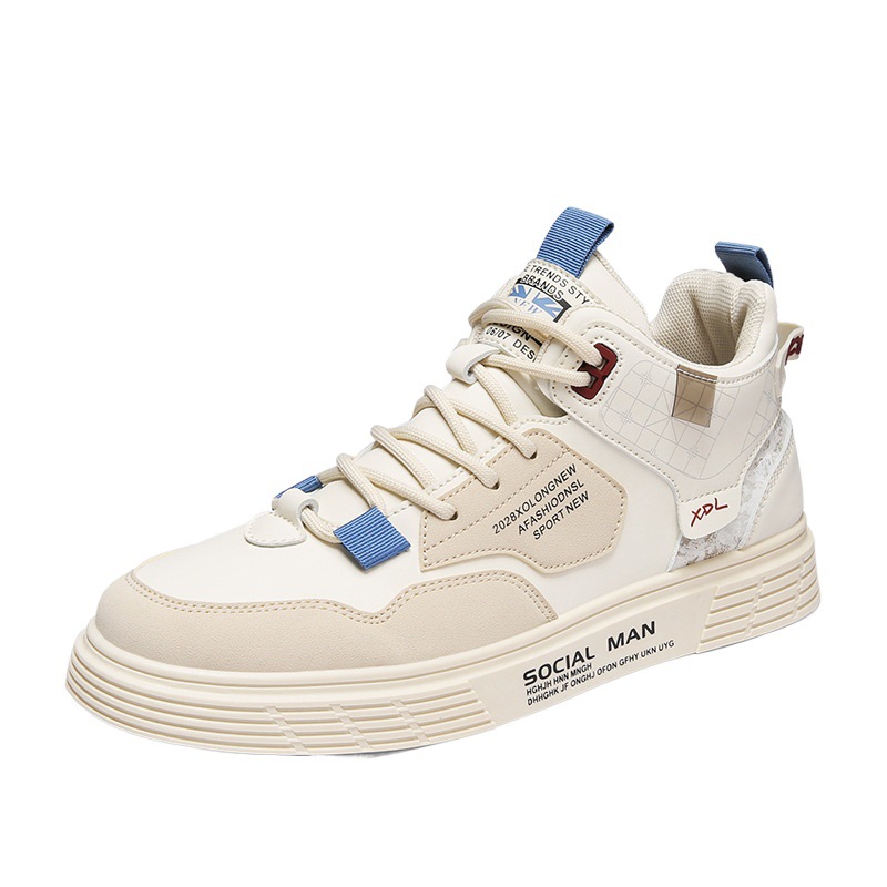 2025 春メンズシューズハイトップカジュアルシューズメンズ多用途シューズメンズソフトソールスポーツスニーカートレンディな靴レトロスタイル