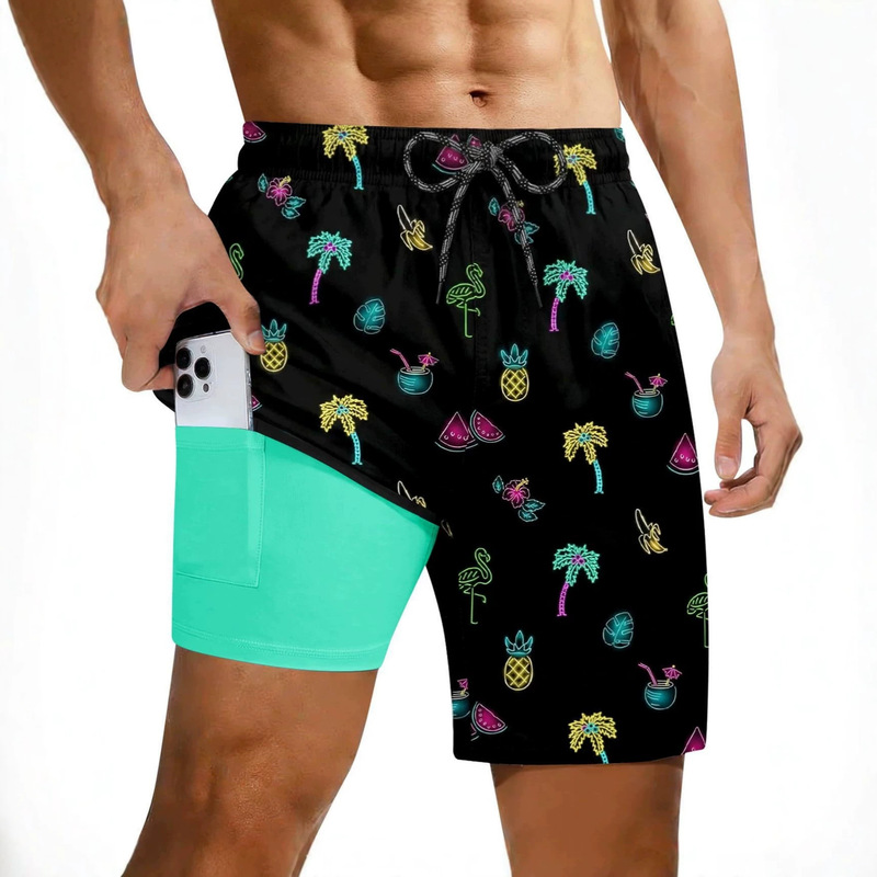 Men's Swim Shorts with Compression Lining Surfing Swimming Shorts Quick-Dry Swimwear Anti-Chafing Beach Shorts Men's Swim Shorts with Compression Lining Surfing Swimming Shorts Quick-Dry Swimwear Anti-Chafing Beach Shorts