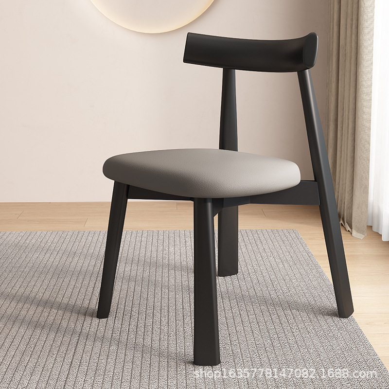 silla de comedor de madera maciza moderna simple, silla de respaldo de restaurante nórdico, estudio, mesa de comedor de hotel, taburetes, fábrica de origen