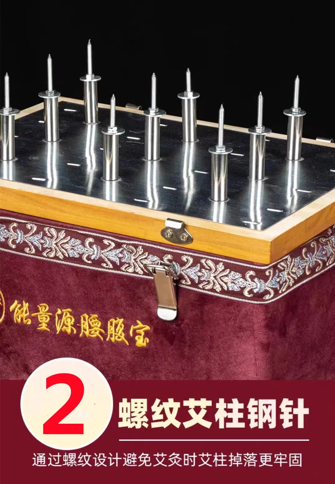 Smokeless Moxa Box Wooden Moxibustion Burner with 60 Stone-Ground Moxa Cones for Home Body Waist and Abdomen Use overview