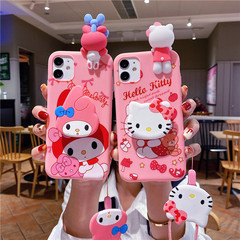 漫画風立体ポーポー、Apple 16 Pro Max用スマホケース、メロディー、iPhone 14スタンド、15、可愛い、17