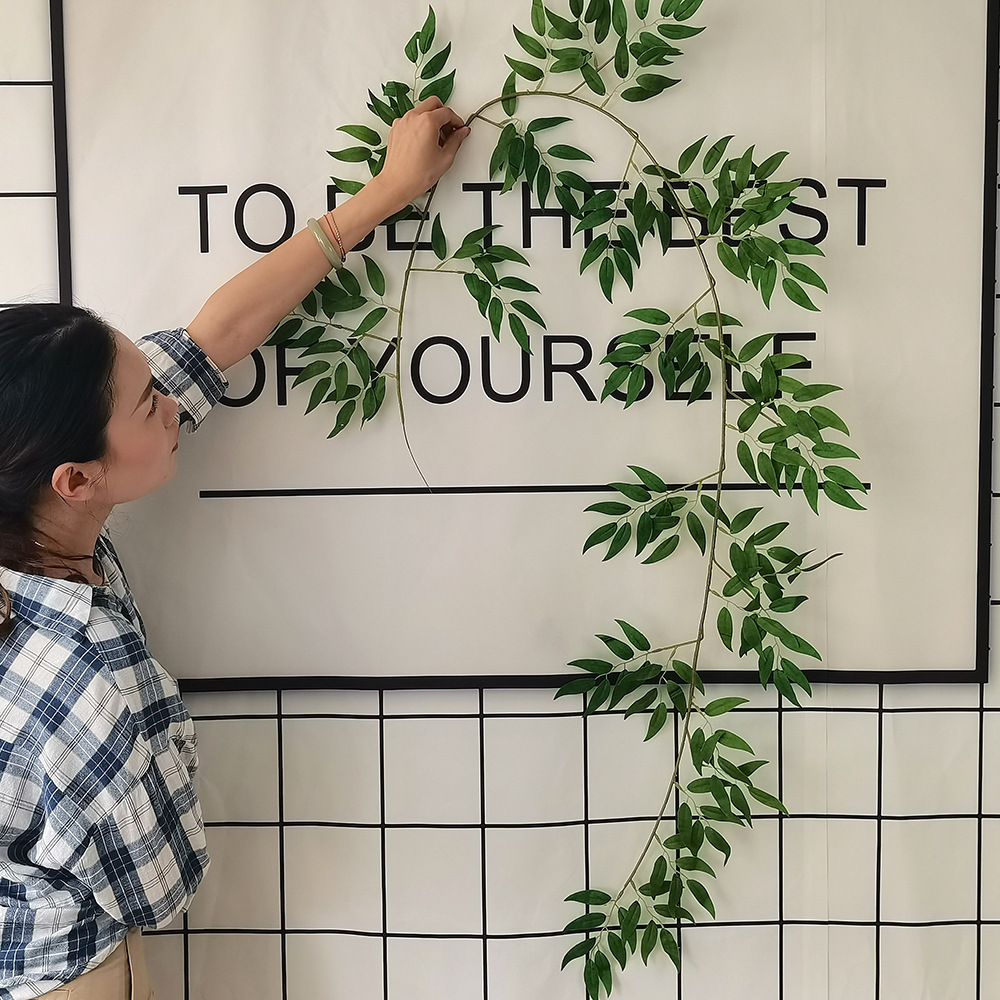 仿真绿植植物藤条常春藤客厅吊灯空调管道背景墙森系装饰壁挂遮挡
